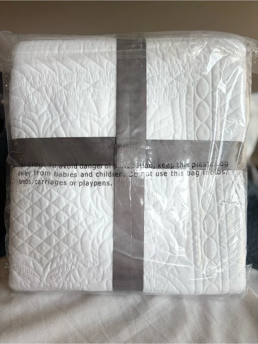 Madison Park White Quilted Throw Blanket 60x72 New Polyester Bedding